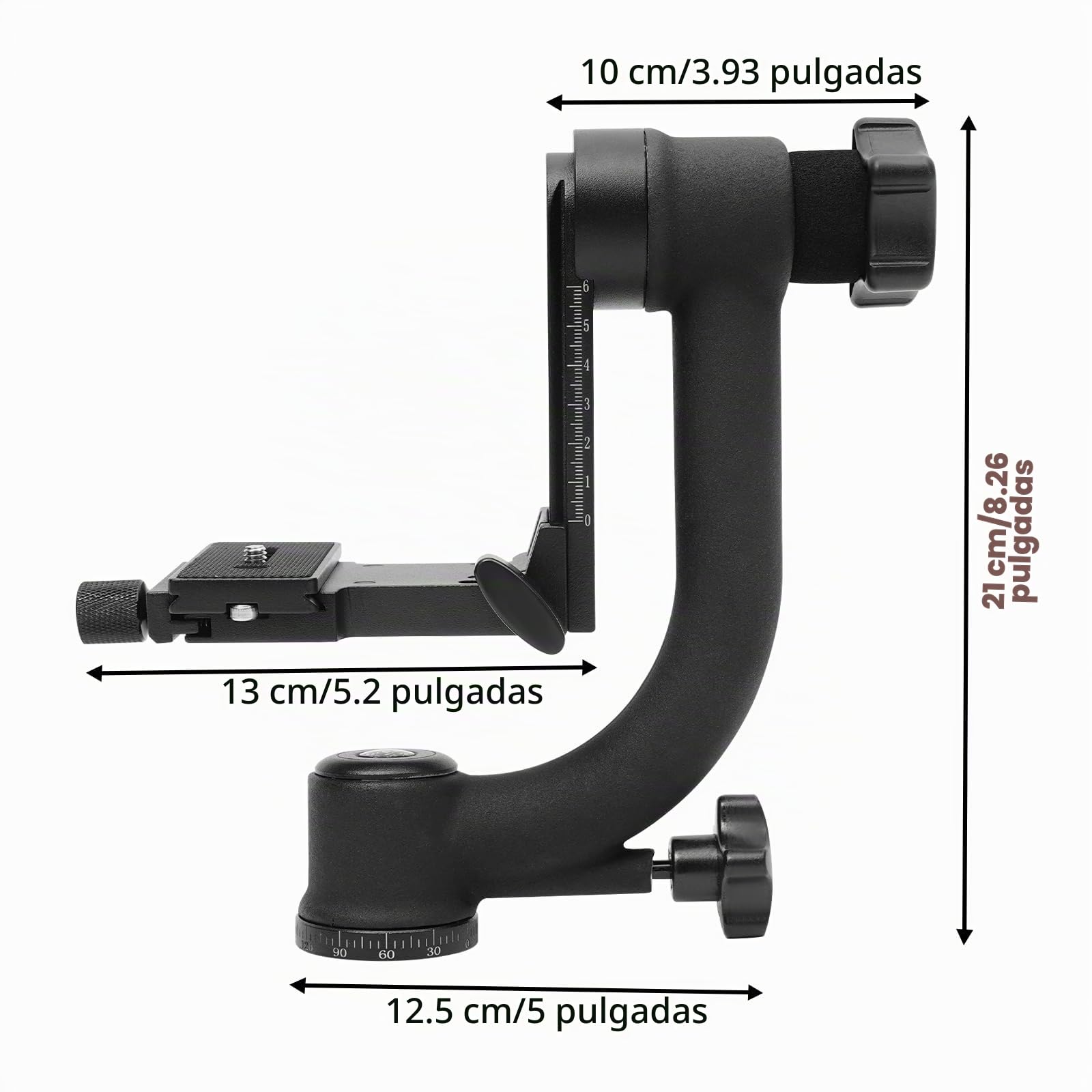 Gimbal Professional - Cabezal de trípode de cardán panorámico de 360°, cabeza de cardán de aluminio, para cámara digital, DSLR, deportes al aire libre, fotografía de animales, carga 20 kg