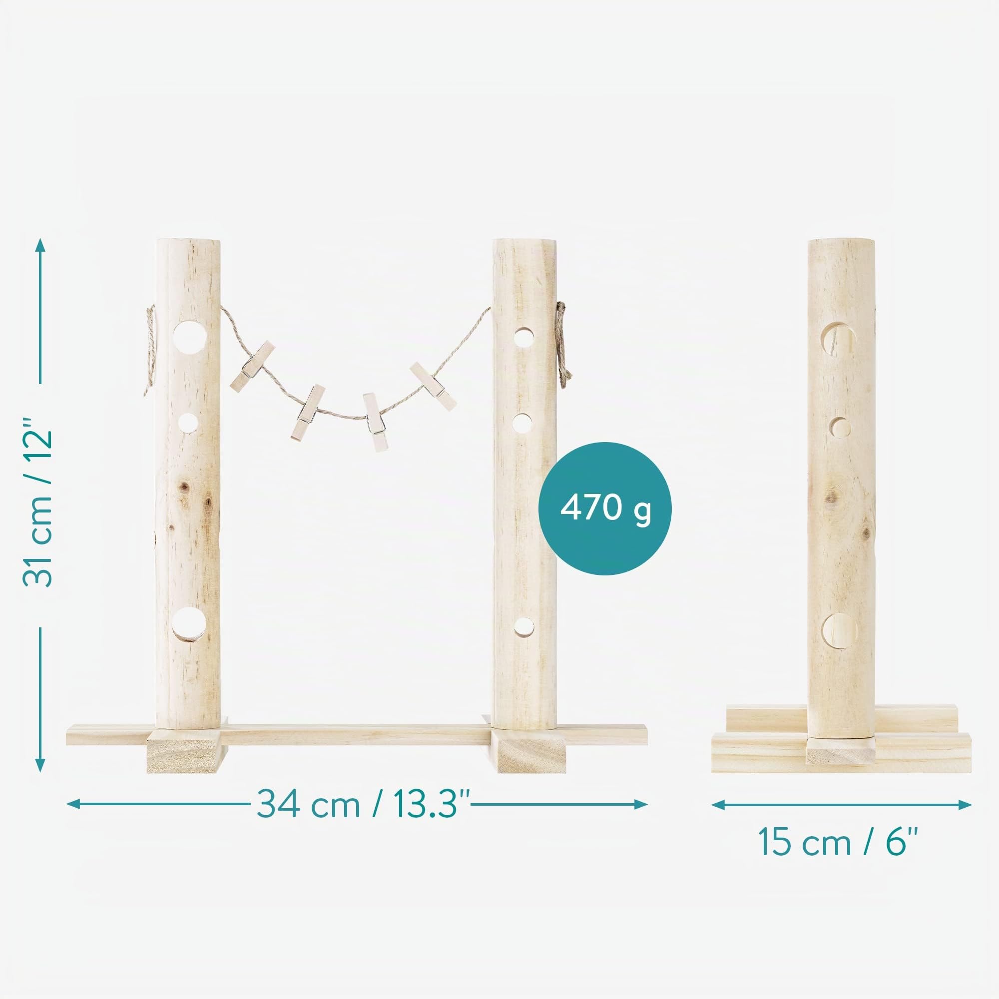 Navaris Mangeoire pour Lapin en Bois de pin 34 x 31 x 15 cm pour Rongeur Cochon d'Inde Chinchilla