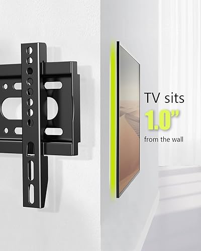 Miniatura 4 de Nuyoah Soporte de pared para TV de perfil bajo fijo para televisores de pantalla plana de 14 a 43 pulgadas y monitores de hasta 55 libras, soporte