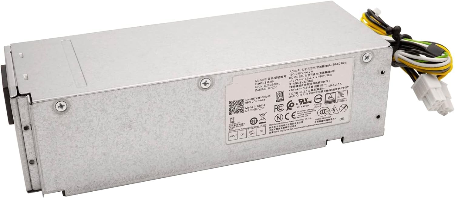 TECHCLONE Replacement Power Supply for Optiplex 3060 5060 7060 260W GDCXM H7X3F 52CKC 3YRNJ H260EBM-00