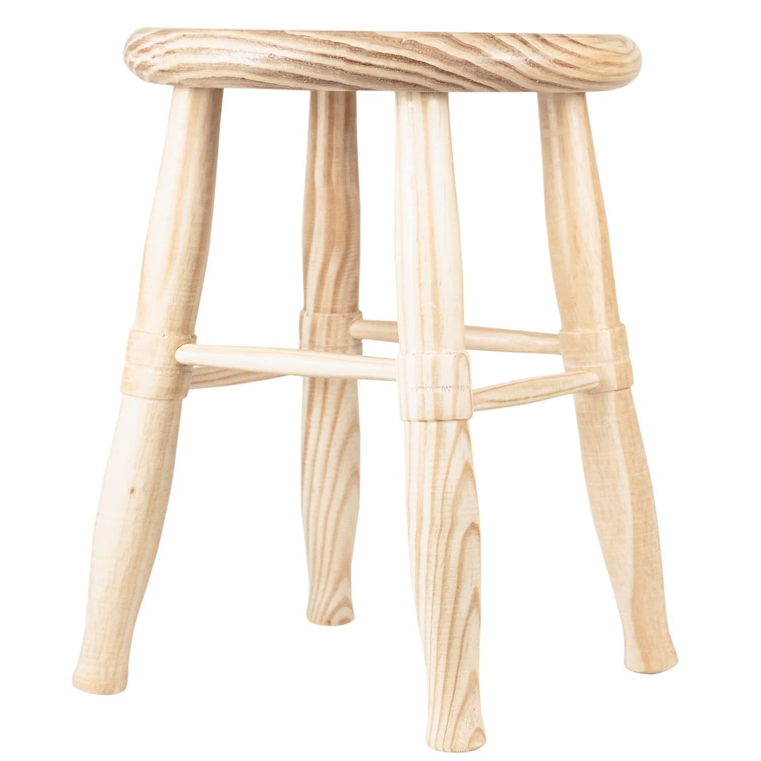 TIENDA EURASIA - Round Stools, High Stools Kitchen, Bar, Stools with Footrests, Bar Stool, Wood Stool, Nordic Design (ø23 x 30 cm)