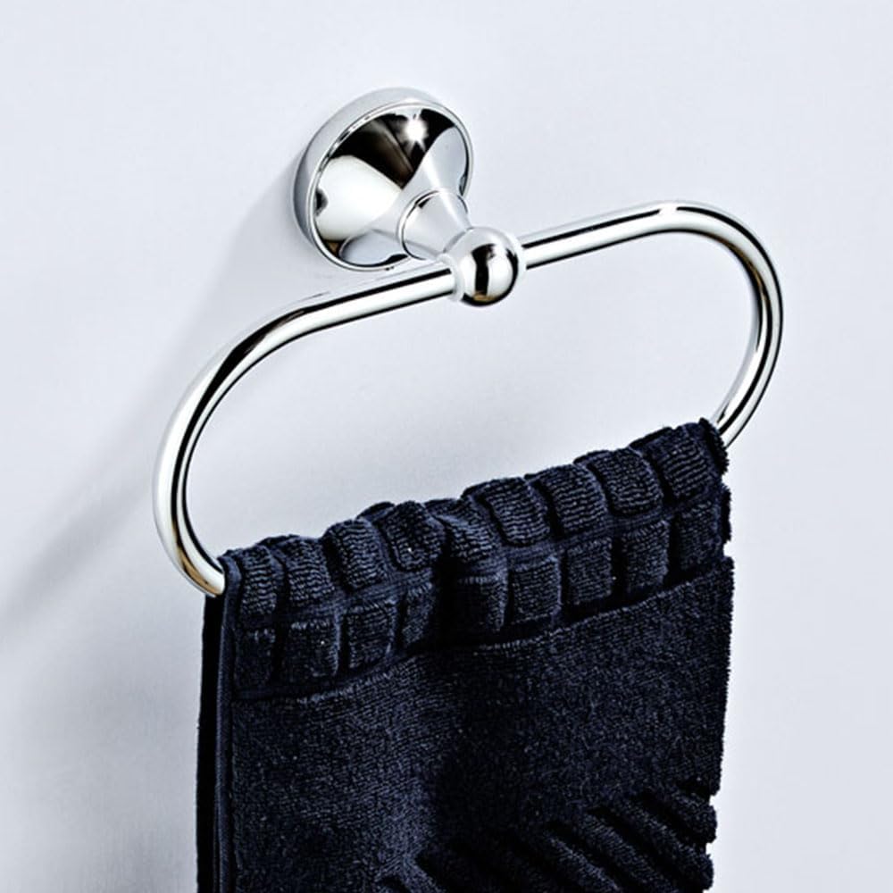 Sliver Chrome Bathroom Toilet Paper Holder and Towel Ring Holder Set Brass Material