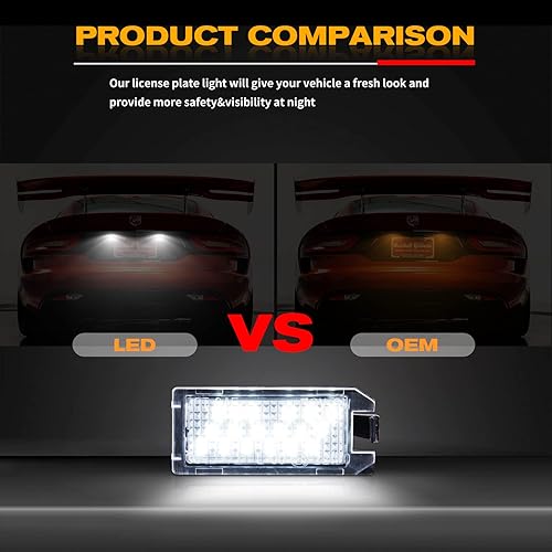 Miniatura 4 de Gempro Luz de matrícula LED para Fiat 500 Dodge Viper Jeep Grand Cherokee Compass Patriot etiqueta trasera Asamblea 2 unids