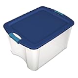72 Qt./18 Gal. Latching Storage Bin with Clear Base - True Blue