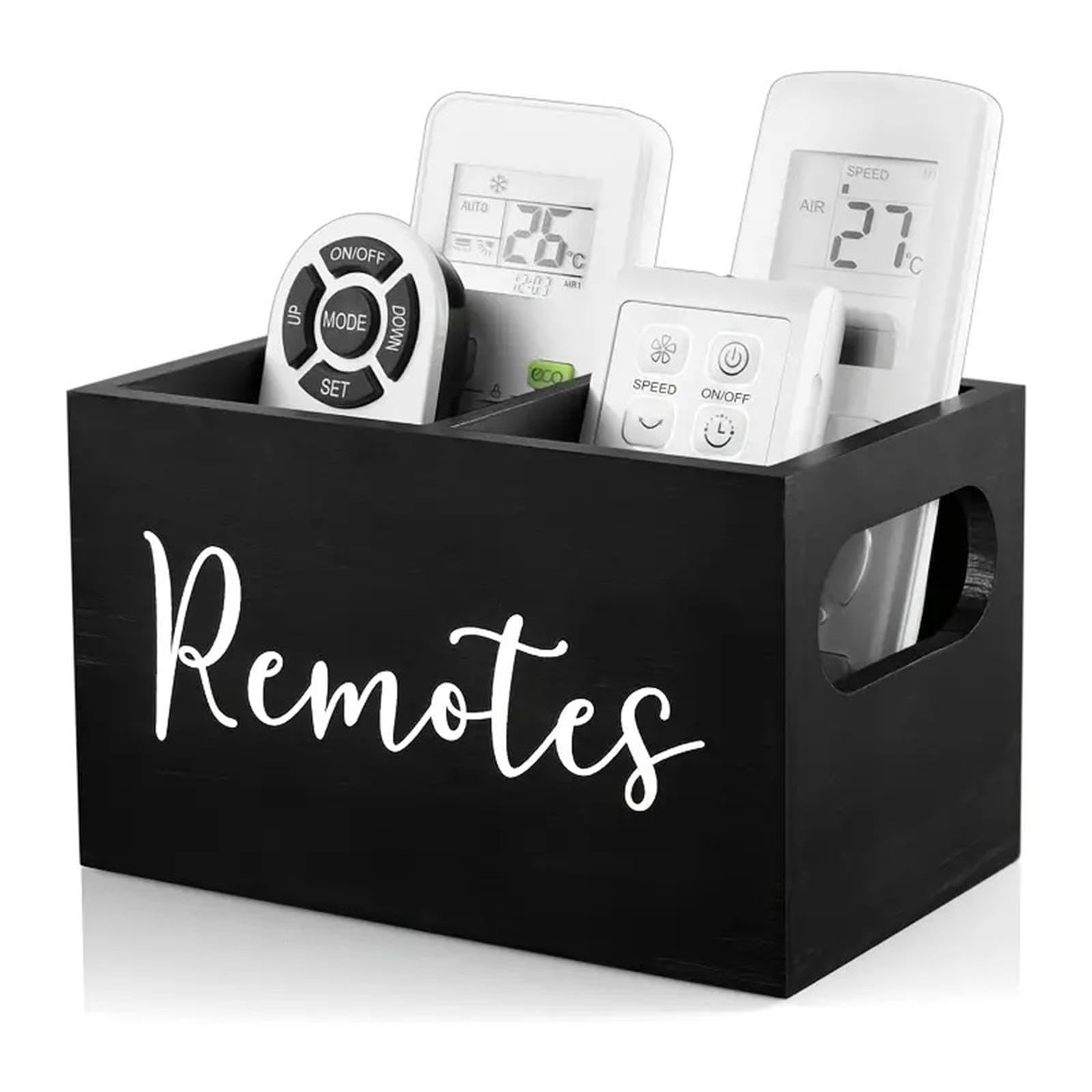 Enakshi®, supporto per telecomando in legno, stile retrò, per letto, comodino, divano, nero, casa e giardino, forniture per la casa e le pulizie, organizzazione della casa e altre organizzazioni