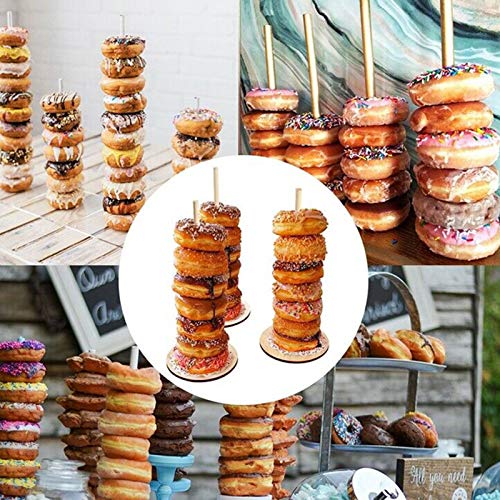 Baugger - Titular rosquinha de madeira Suporte de rosca Titular Decoração de festa de casamento Supr
