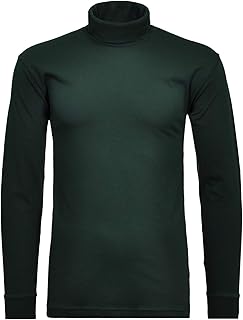 Camiseta básica de Cuello Alto de Manga Larga para Hombre