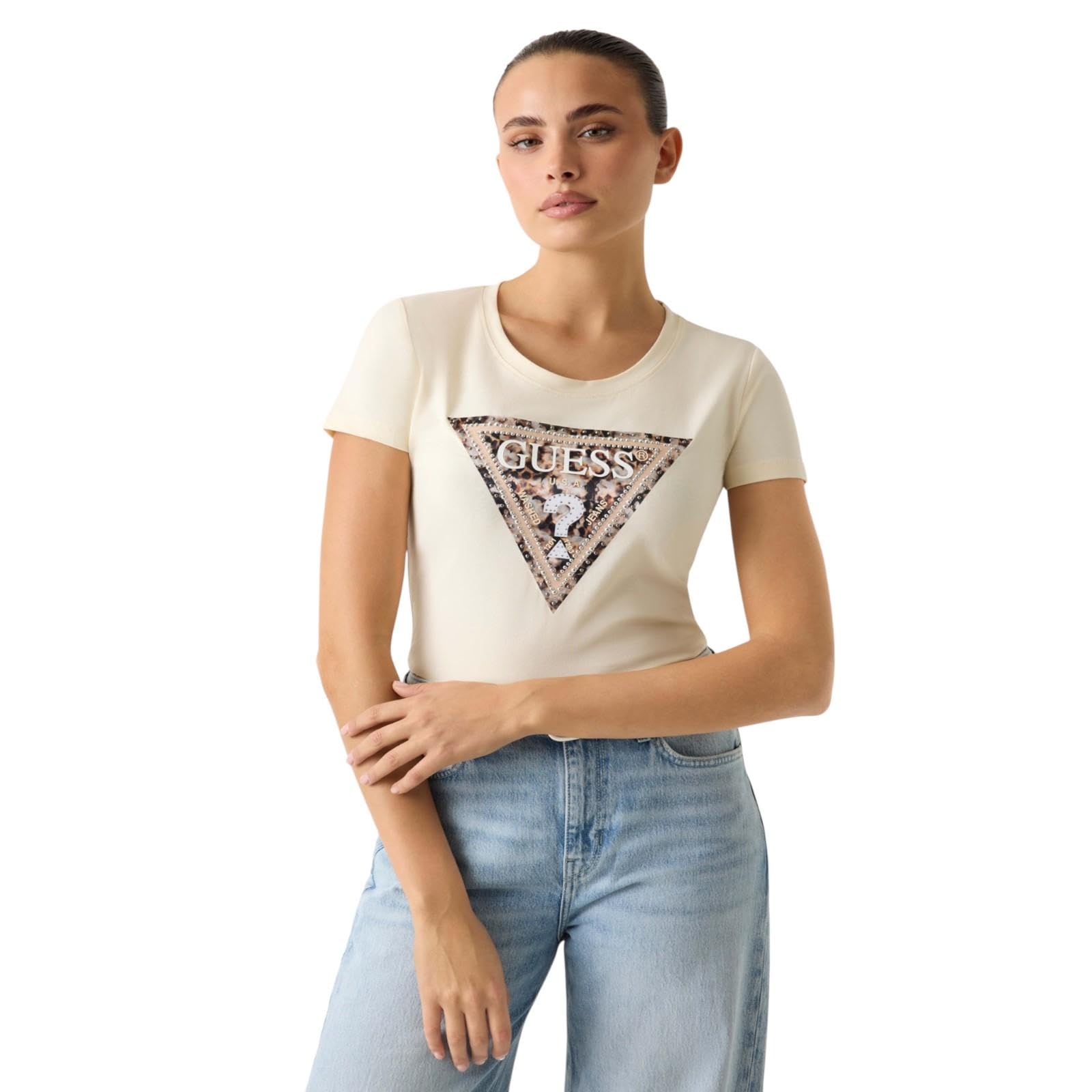 Guess Camiseta ecológica de Manga Corta Leo Triangle para Mujer