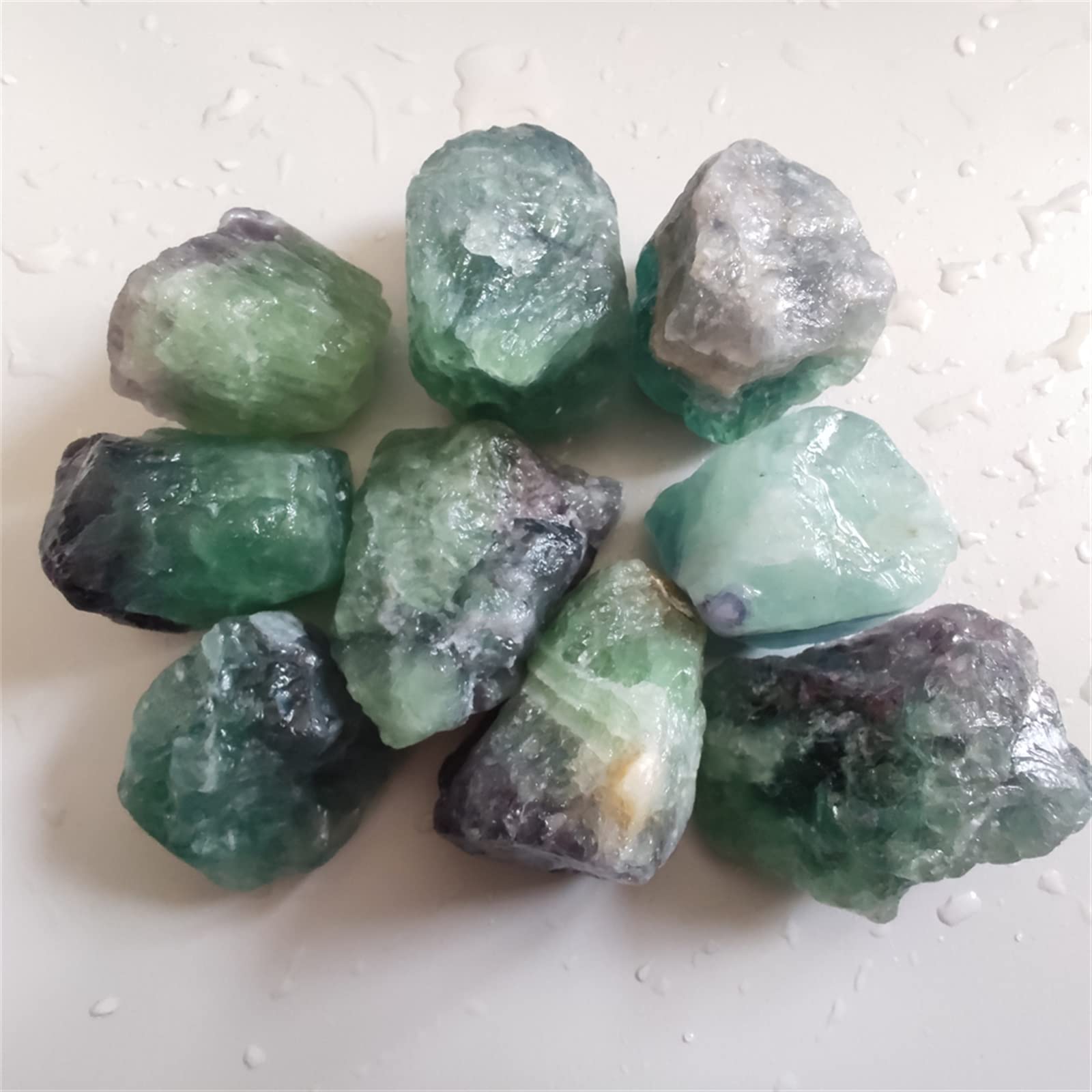 Cristales de Piedra de fluorita Azul Natural, especímenes de Piedras Preciosas coleccionables, decoración del hogar, Grava for decoración de Acuario, Regalo, 1 ud. MZOGODWI