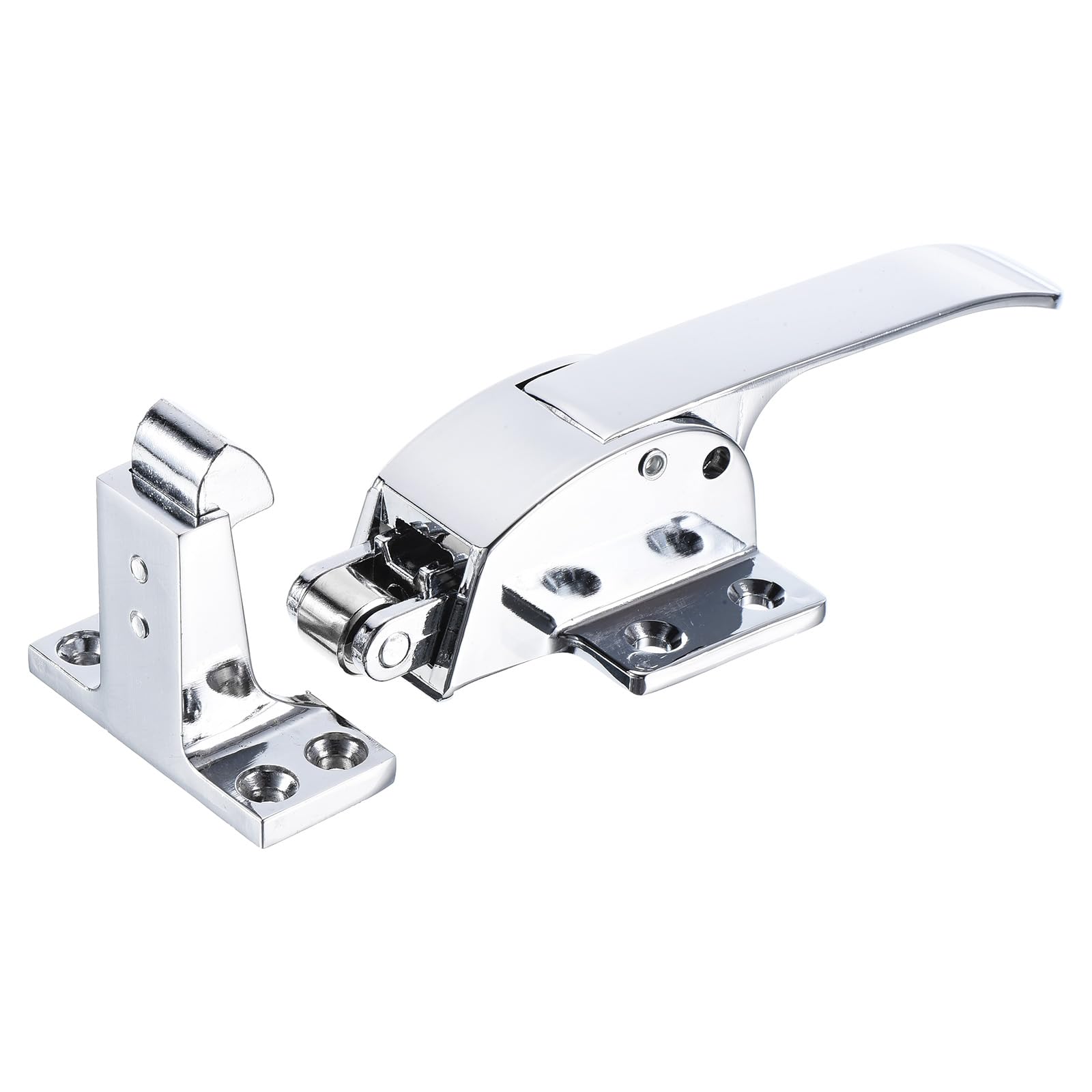 QUARKZMAN pouces Longueur Congélateur Porte Loquet Poignée x 1PCS Métal Réglable Ressort Chargé Poignée Levier pour Maison Bureau Porte[Argenté]