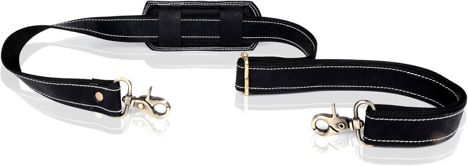 60inch Genuine Black Leather Shoulder Straps for Bags