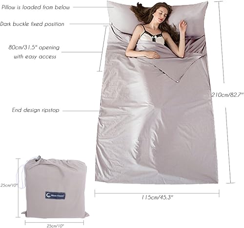 Miniatura 2 de Saco de dormir con forro de alta calidad, cómodo saco de dormir, saco de dormir, saco de dormir, ligero y compacto, sábanas de viaje para hotel,