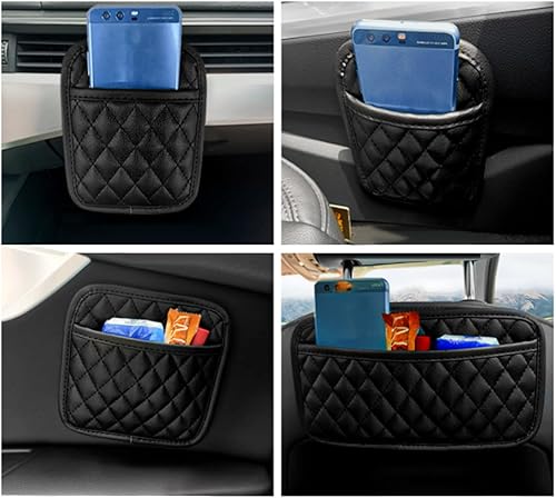 Miniatura 4 de Moioee 2 organizadores de bolsillos laterales para automóvil, bolsa de almacenamiento lateral para bolsillo de red para el asiento del vehículo,