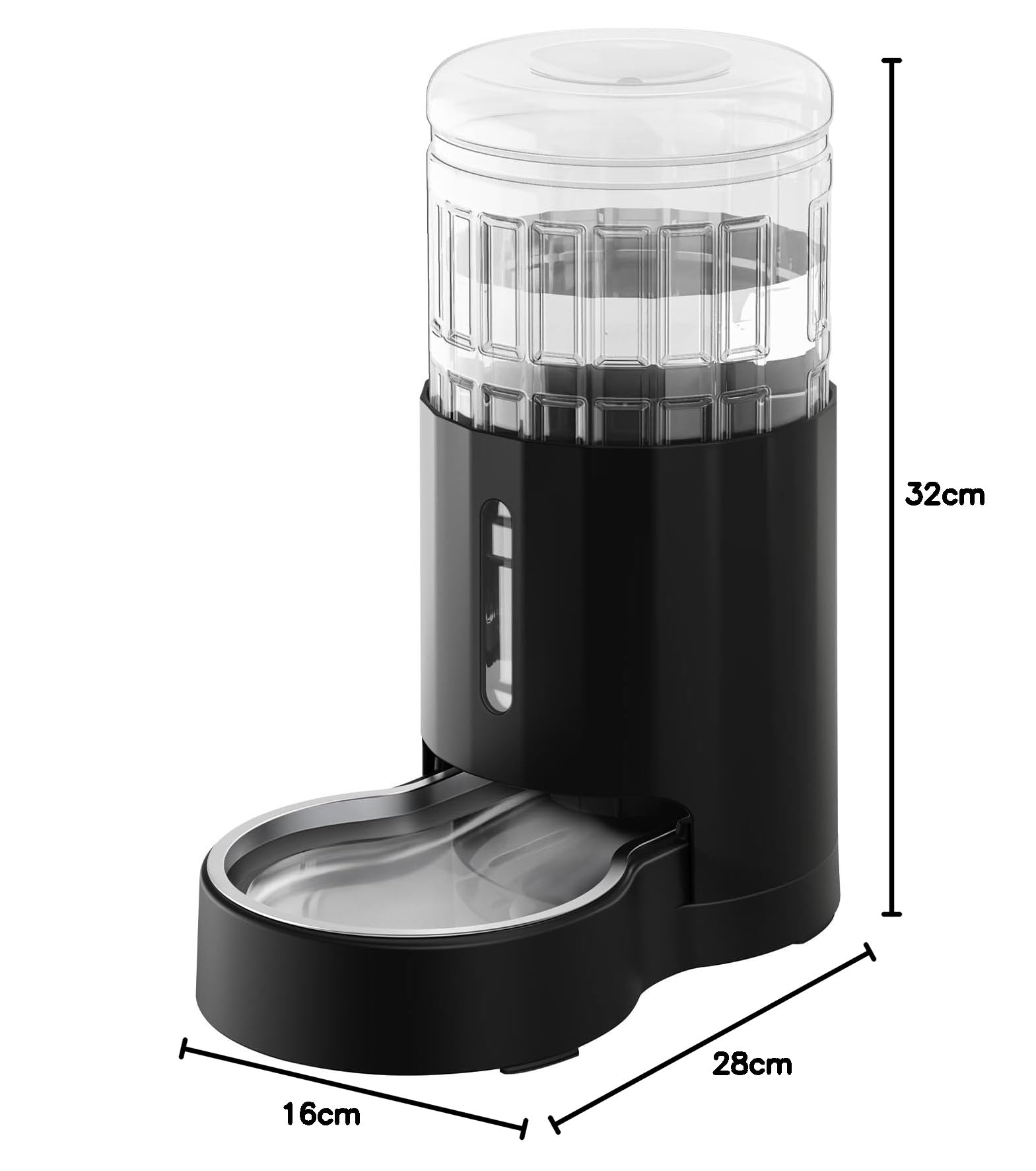 JUNSPOW Dispenser d'acqua per animali domestici da 4 litri con ciotola in acciaio inossidabile, distributore automatico di acqua per gatti a gravità, finestra visibile, sicuro e scollegato per animali