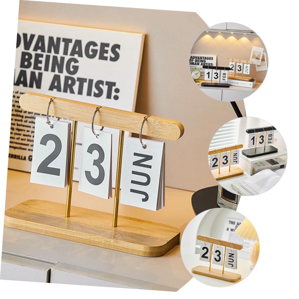 VILLCASE 3stücke Tischkalender Blockkalender Für Schreibtisch Dekorativer Holzkalender Mit -design Für Büro Und Zuhause Praktische Tischdekoration Für Lehrer Und Kollegen Nordischer