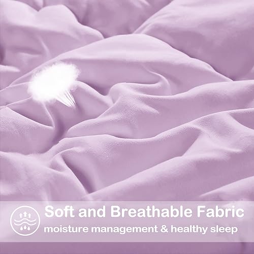 Vista 63 de EASELAND Edredón alternativo de plumón individual XL, relleno de edredón acolchado para todas las estaciones, suave y ligero con pestañas