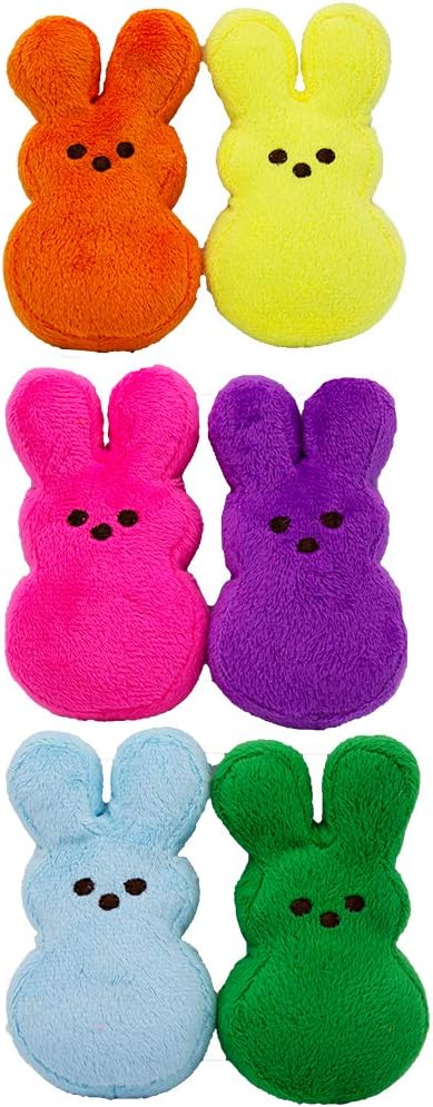 Peeps for Pets Plush Bunny Toys for Dogs, Pink/Purple, Mini/2 Pack | Fun Way to Keep Your Pet Entertained for Hours | Soft, Cute, Cuddly, and Squeaky Dog Toys for Easter or Everyday Use