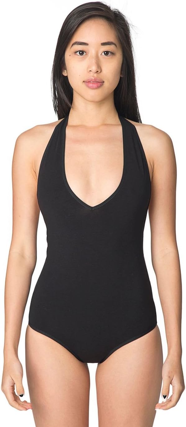 American Apparel womens Women's Cotton Spandex Halter Bodysuit