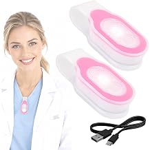Rechargeable Clip-On Nurse Badge Light for Night Shift, Magnetic Silicone, 2-Pack, Ideal Gift for Nurses Pink
