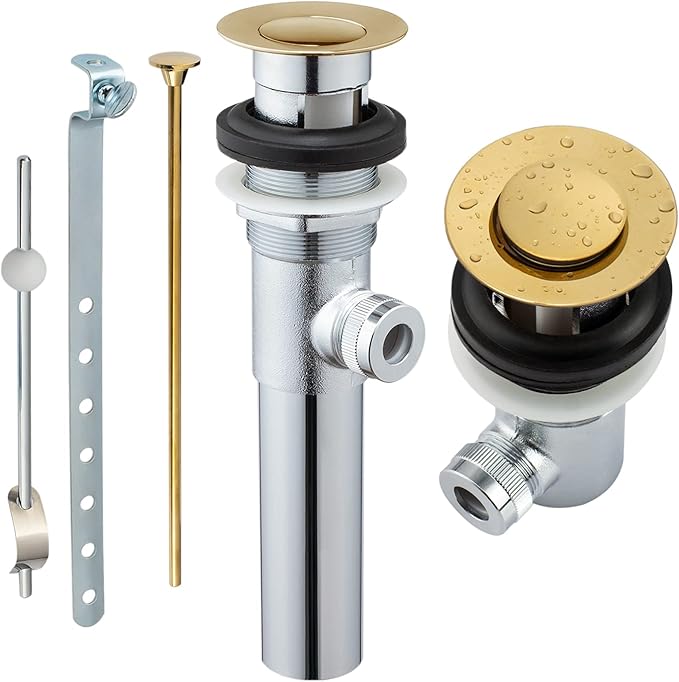 Artiwell Sink PopUp Drain Stopper Assembly with Lift Rod and Overflow