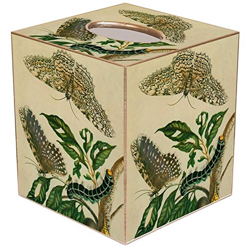 Butterflies & Caterpillar Paper Mache Tissue Box Cover