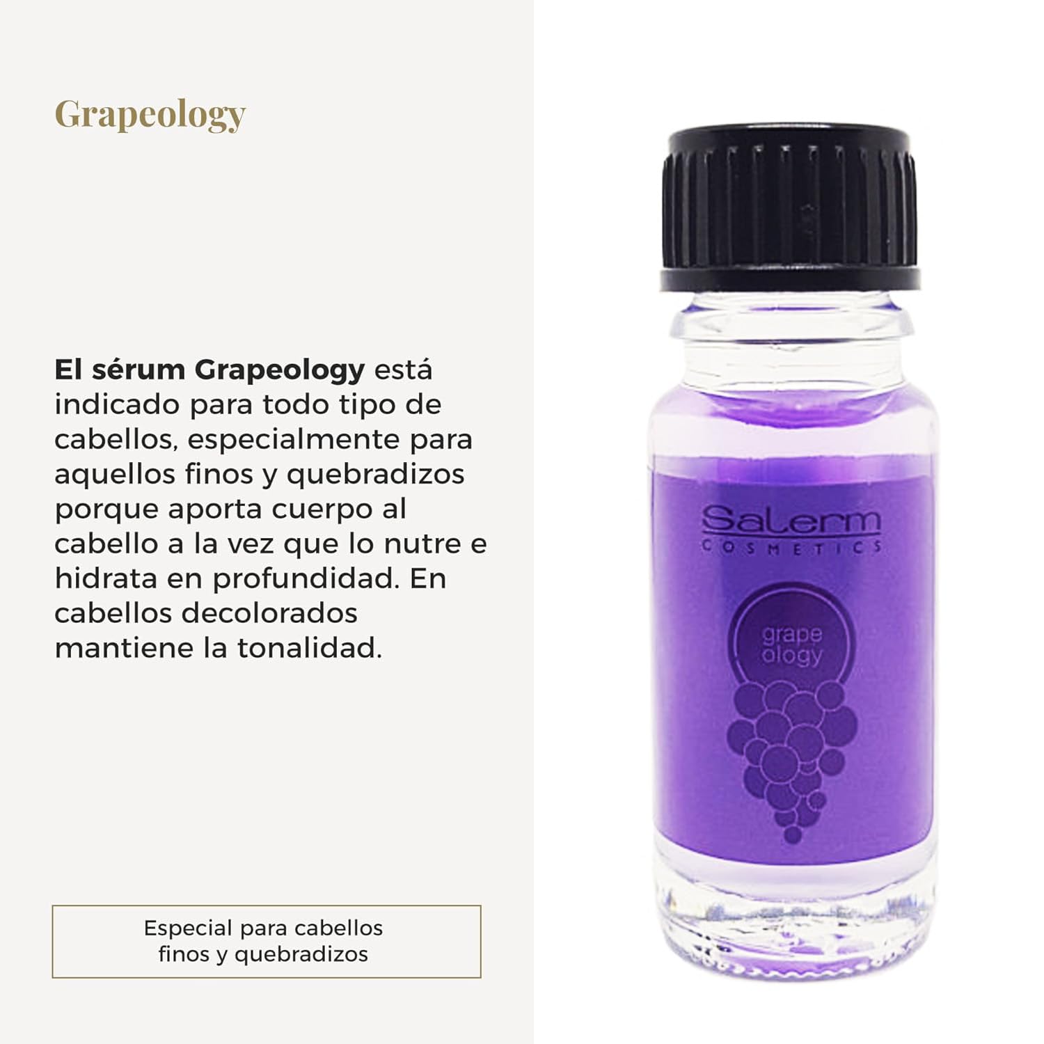 SALERM - Aceite Pepita de Uva - Salerm Grapeology Biokera Natura - 12 x 10 ml - Reparador de Puntas - Sérum Hidratante para Pelo Seco y Dañado - Antioxidante - para Cabellos Blancos o Decolorados