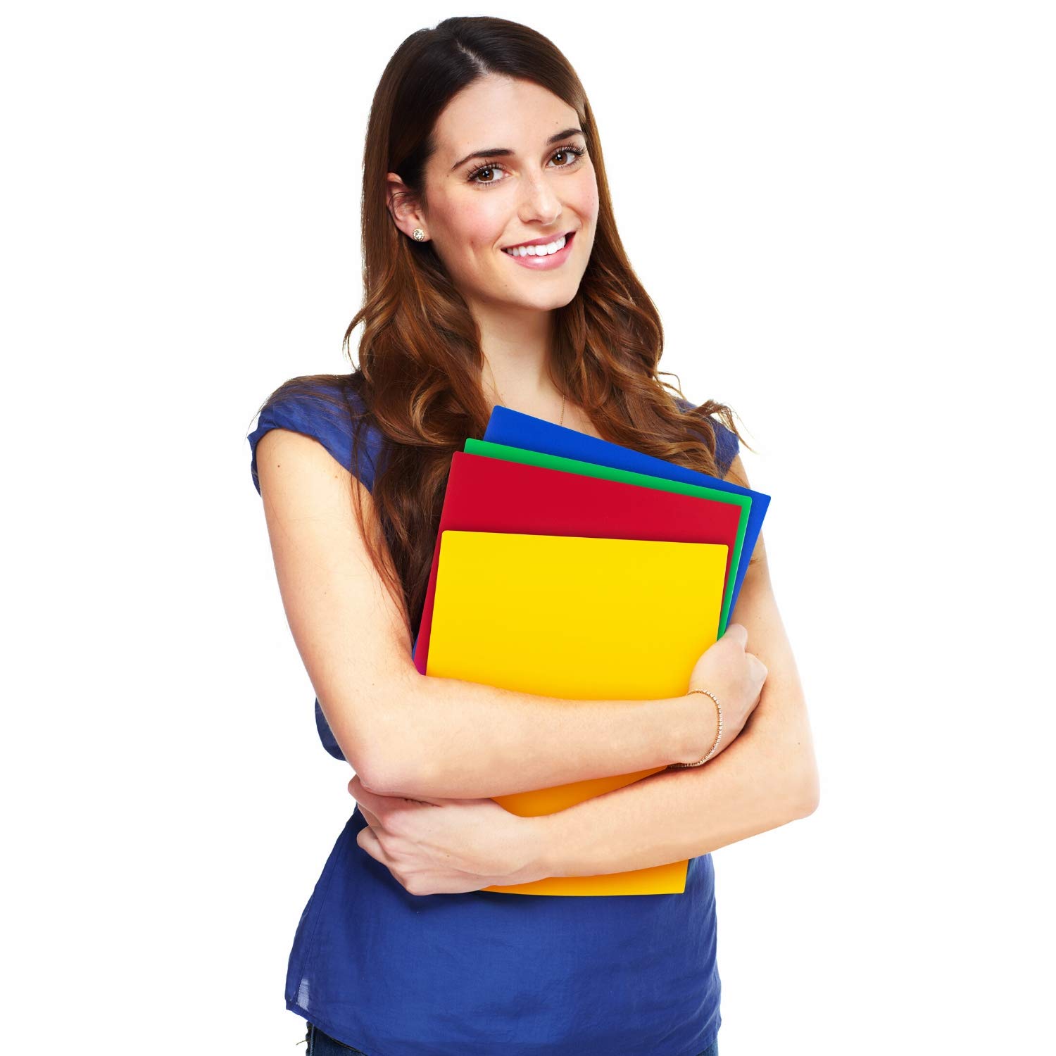Dunwell Farbige Kunststoff-Ordner mit Taschen – (12 Stück, verschiedene Farben), 2 Fächer, 21,6 x 27,9 cm, für Schule und Büro, strapazierfähiges, langlebiges Polyester, inklusive Etiketten