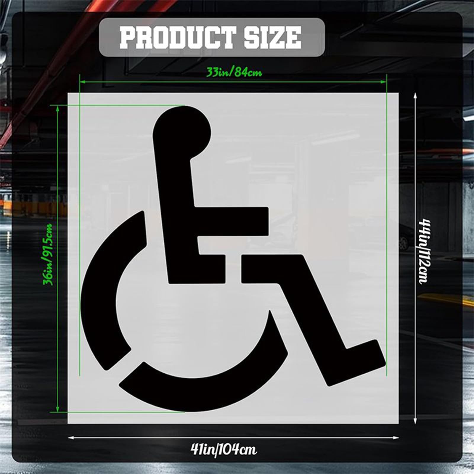 Stencil Per Parcheggio Disabili, Modello Per Pittura Handicap, Segnaletica Resistente Alle Intemperie E Alta Visibilità Per Disabili