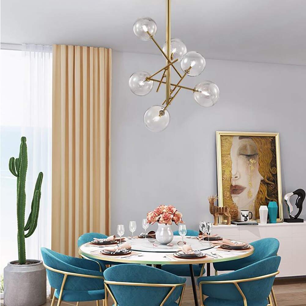 5Sputnik kroonluchter glazen kap hanglamp vintage kroonluchters semi-flush plafondlamp voor keuken badkamer slaapkamer hal, mat wit, 4 lichten Interesting