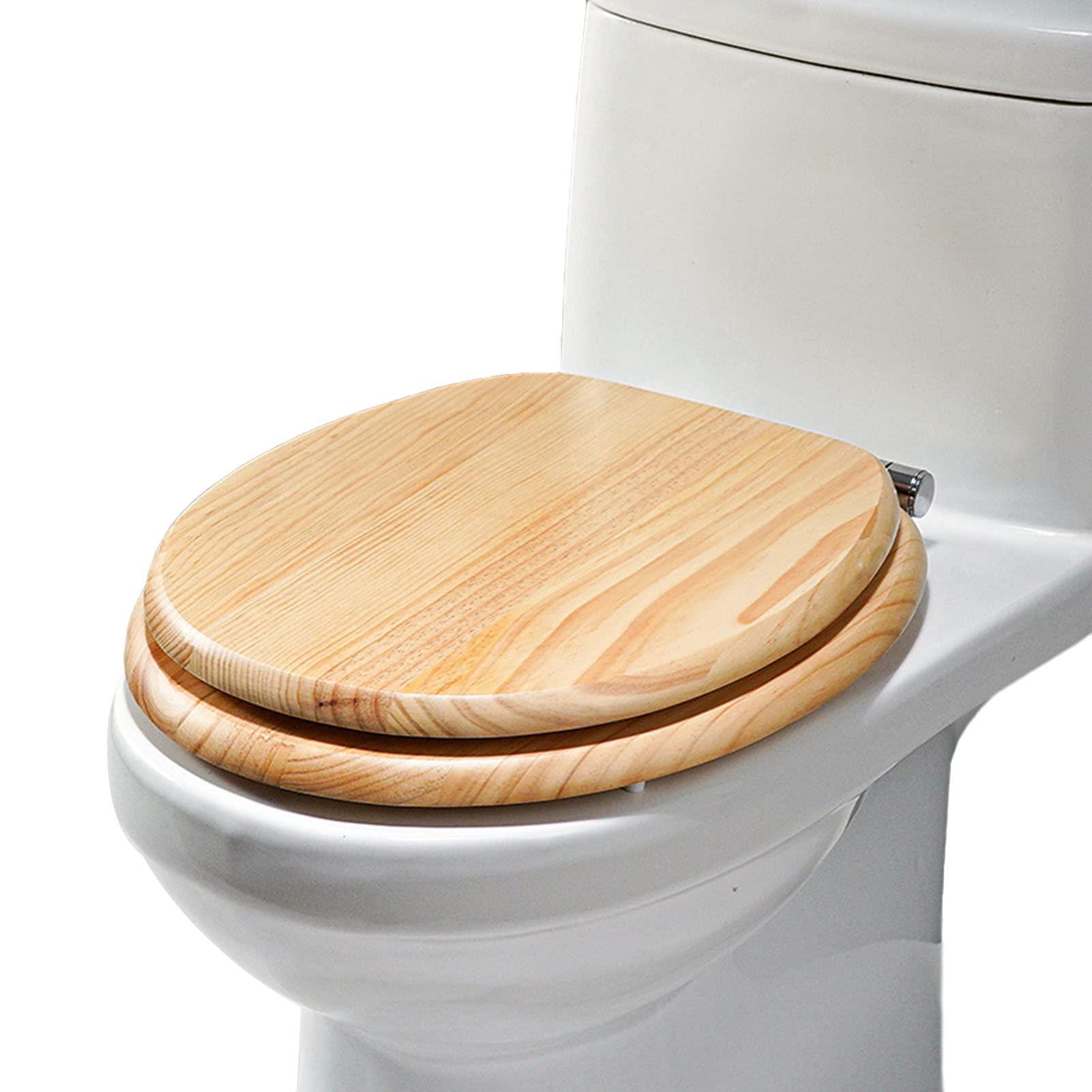 Wooden Toilet seat Slow Close Never Loose Quick Release Hinges Easy Install Strong Bearing Capacity Comfort fit, Never, Quick, seat, Slow, Wooden, Toilet, Loose, Close