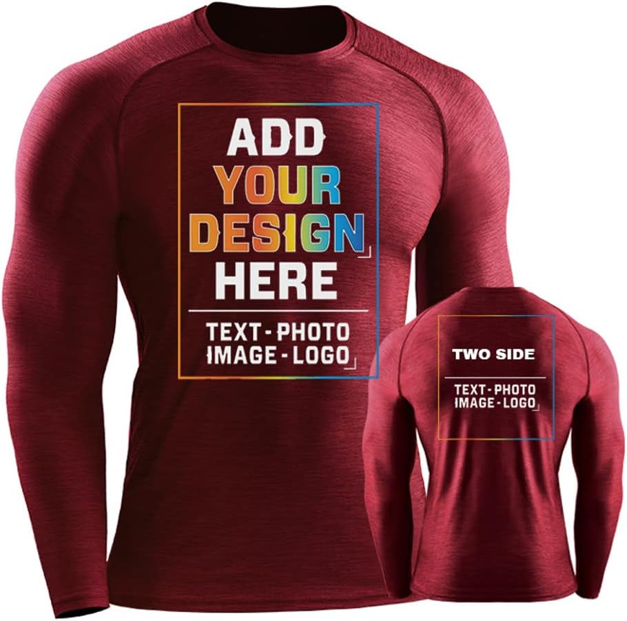 DEYICustom Men's UPF 50+ Long Sleeve Rash Guard Workout Shirts with Hoodie