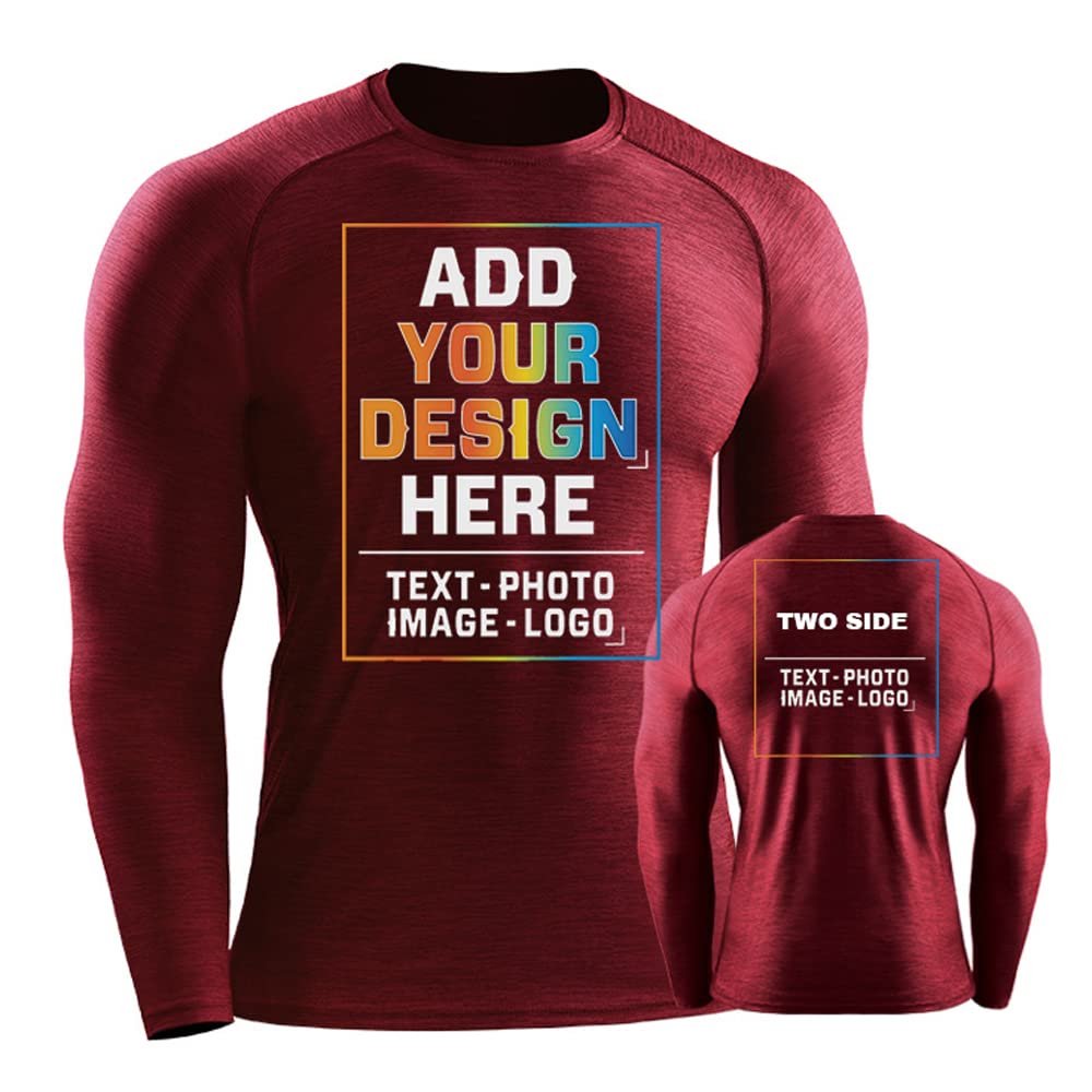 DEYICustom Men's UPF 50+ Long Sleeve Rash Guard Workout Shirts with Hoodie