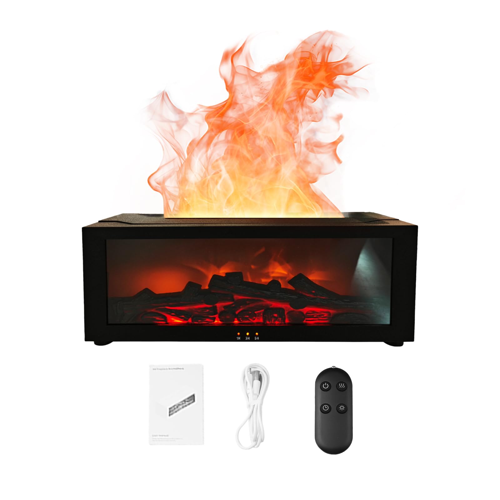 Fireplace Humidifier,Aromatherapy Diffuser,Bedroom Long Lasting Fragrance Diffuser,Simulation Machine With Free Remote Control(Black)
