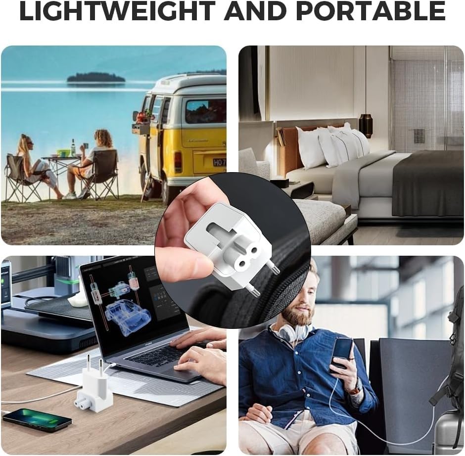 Adaptador Corriente para Fuentes de alimentación Compatible con Aple, Reemplazo para Adaptador de Corriente Compatible con Macbook, iPhone, iPad, Conexión Europea - imagen 7
