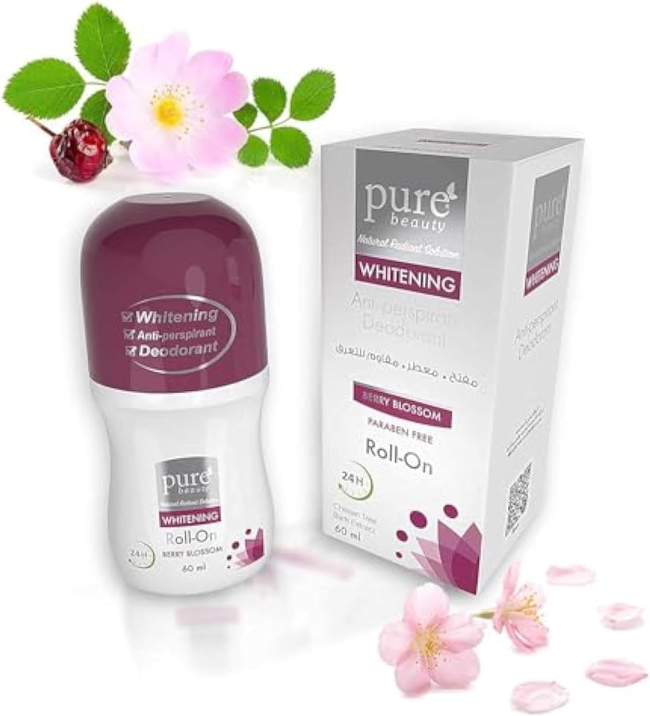 Pure beauty® Whitening Antiperspirant Deodorant Roll-on Berry Blossom 60 ml( )