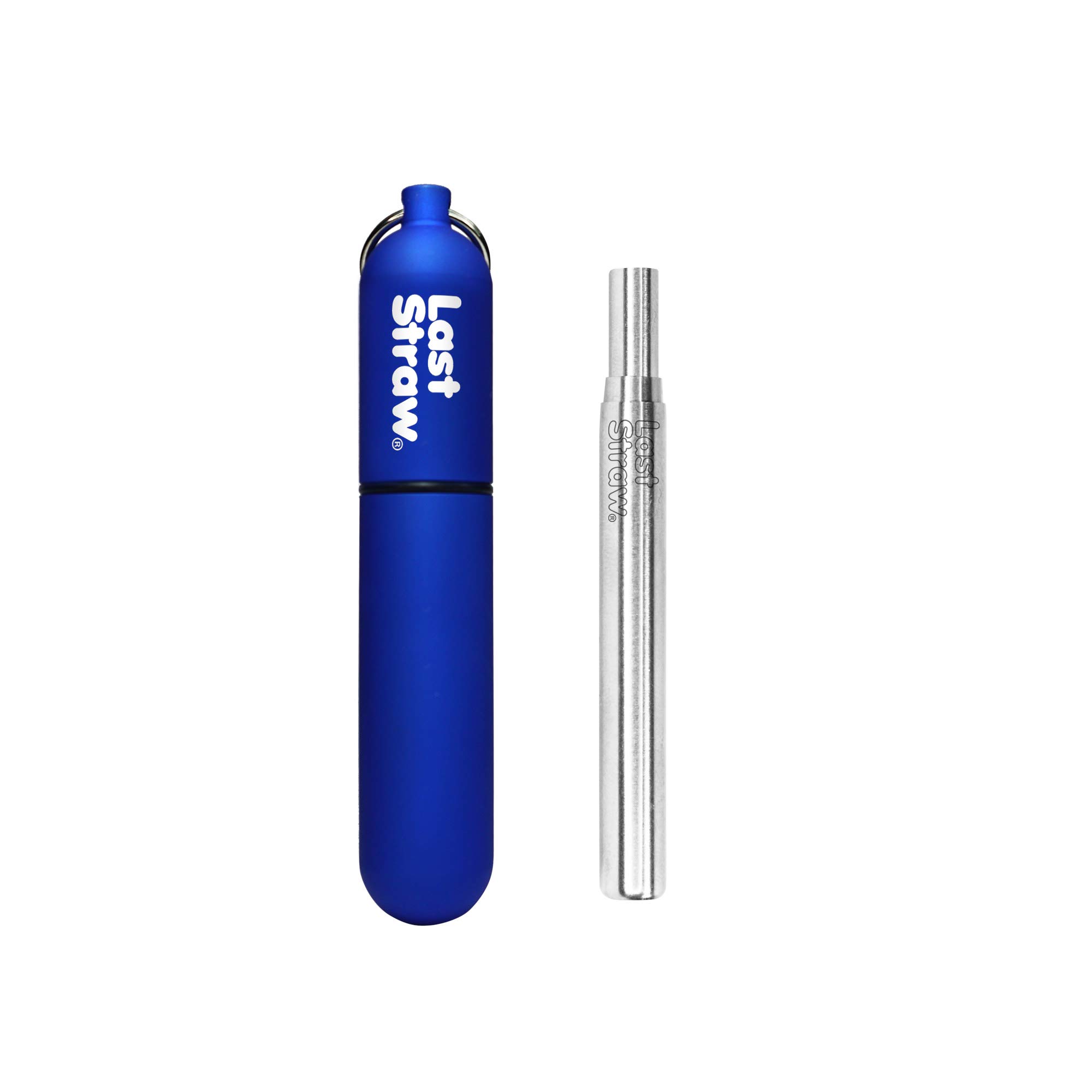 The Last Co.Reusable + Portable Telescopic Stainless Steel Straw with Keychain Case (Azure Blue)