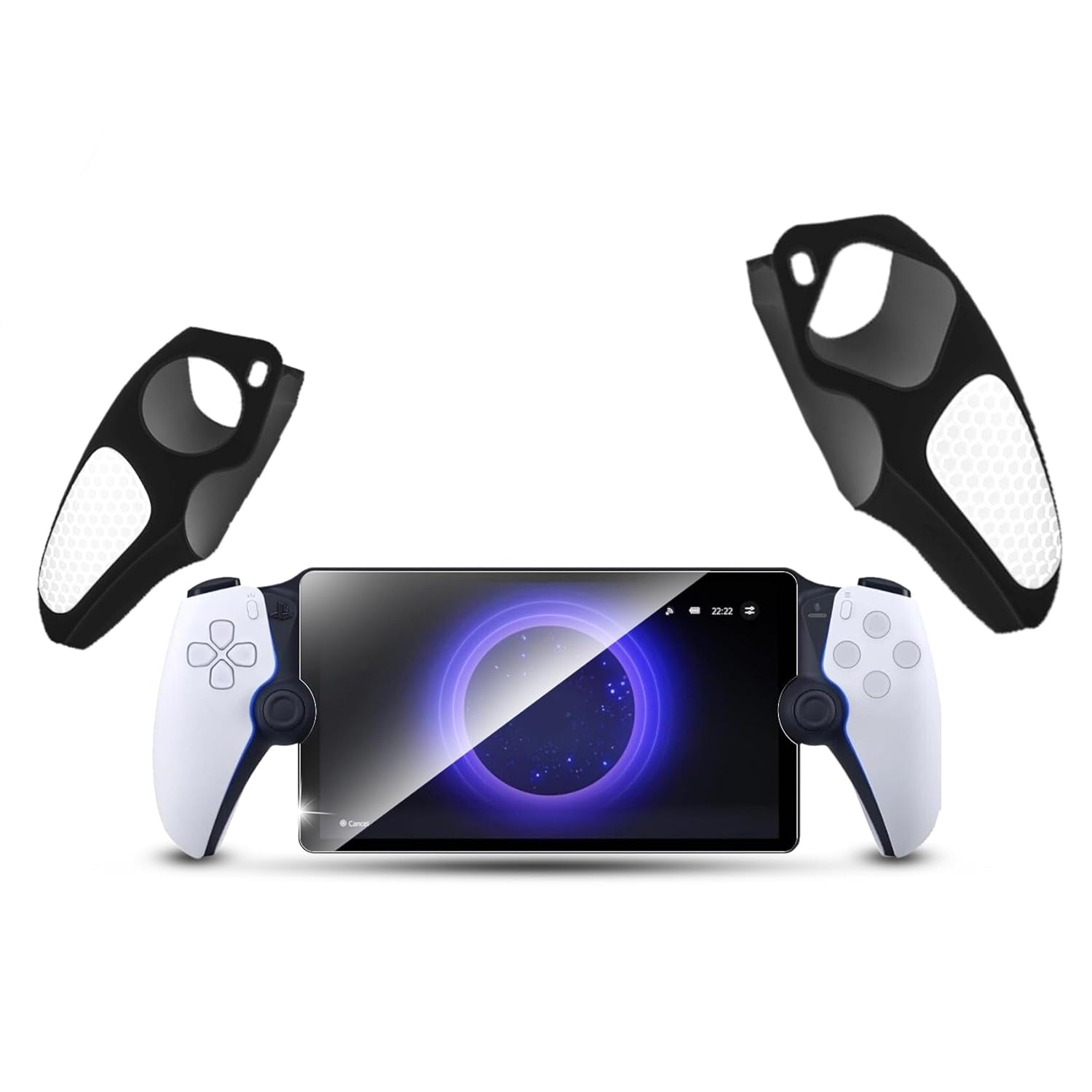 COMECOI Case for Sony Playstation Portal, Silicone Shock-Absorption Anti-Fingerprint Scratch Resistant Cover Case for Playstation Portal - Black (Black)