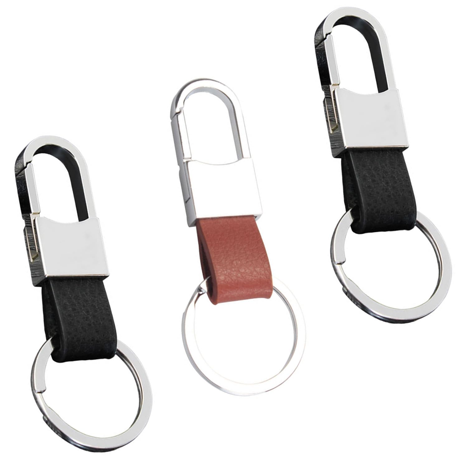 Zinc Alloy Key Chain with Leather Heavy Duty Car Keychain with Ring Key Holder for Men and Women