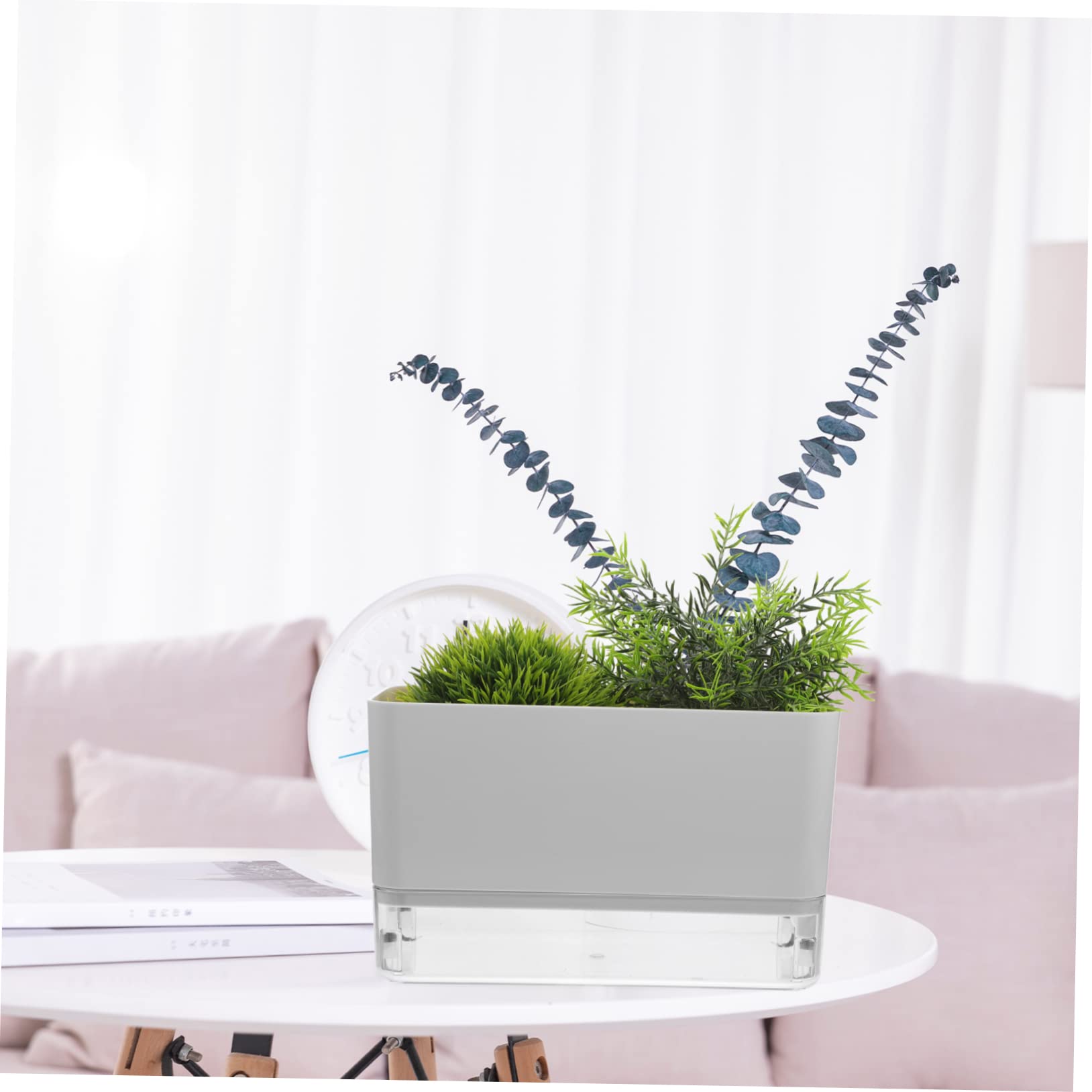 Milisten 2pièces Pot De Fleurs Auto-Irrigation Transparent à Double De Conteneurs pour Plantes Intérieur pour Maison Bureau Et Jardin