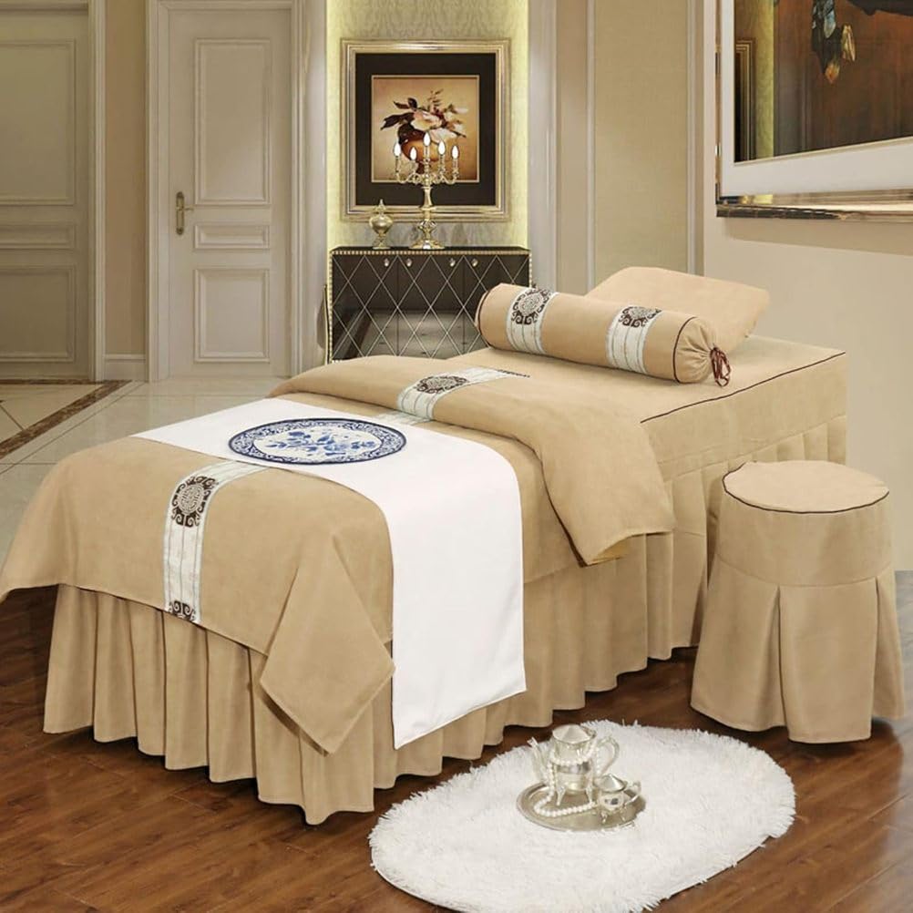 Juego de sábanas de microfibra para mesa de masaje lavables y fundas transpirables para estética