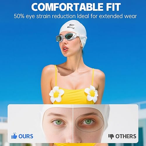 Miniatura 4 de Whale Gafas de natación para adultos, antiempañamiento, cómodas, polarizantes, para adultos, unisex