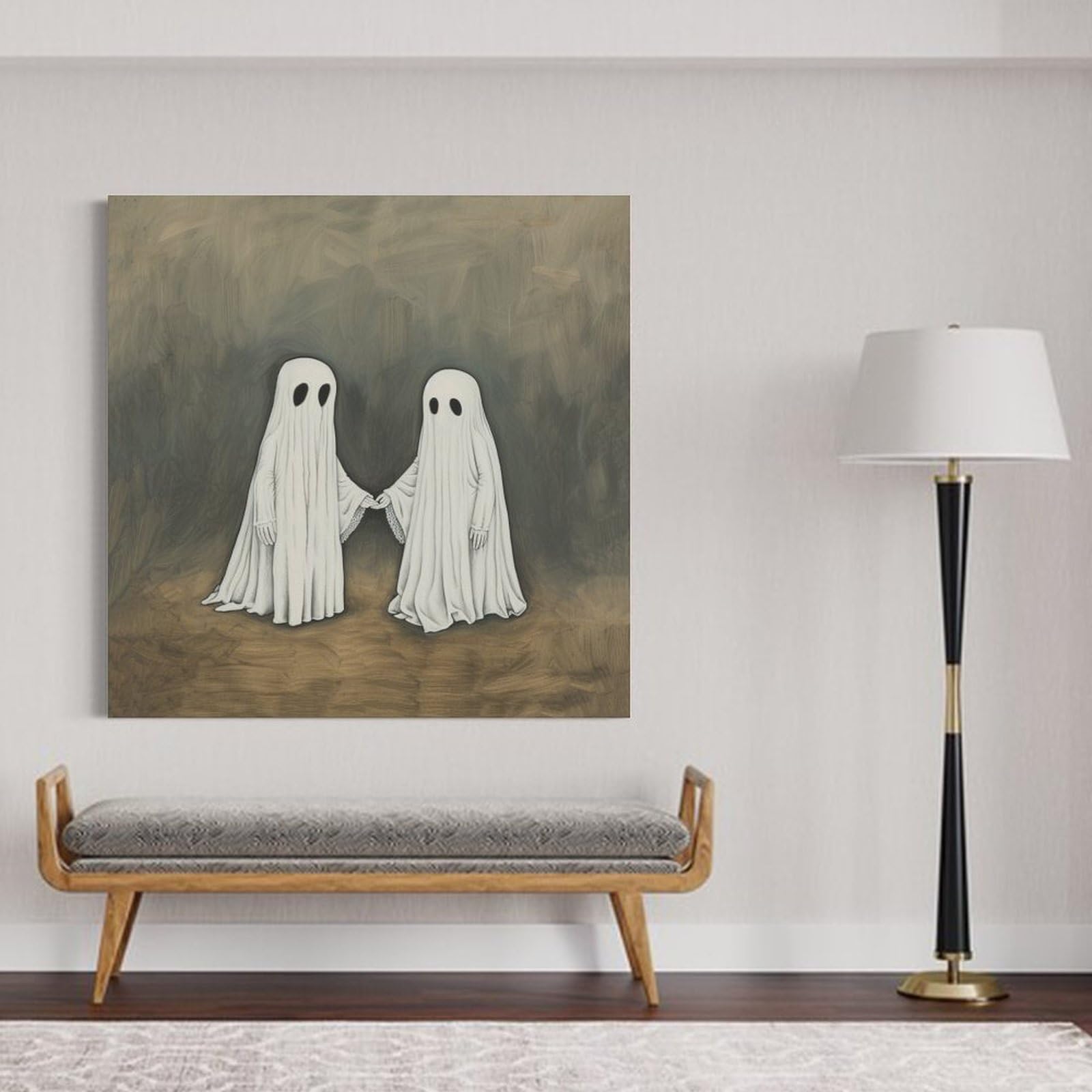 Amazon.com: Two Ghosts Holding Hands Canvas Painting Wall Art