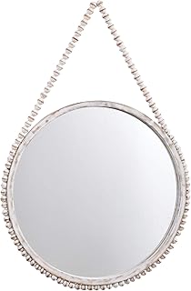Mud Pie Large Beaded Wood Wall Mirror