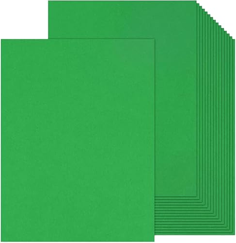 Miniatura 1 de 100 hojas de cartulina verde de 8.5 x 11 pulgadas, papel de impresora grueso Goefun de 80 libras para tarjetas de Navidad, invitaciones y