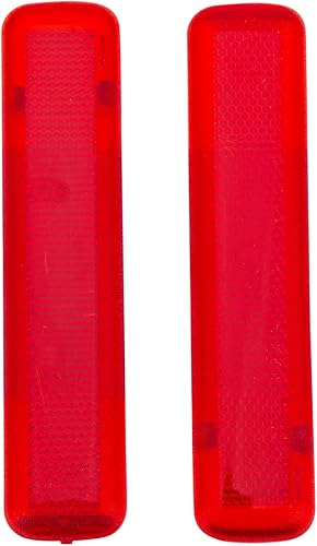 Panel reflector rojo para puerta trasera izquierda del conductor y del lado derecho del pasajero (1 par). Compatible con Chevrolet GMC. Reemplaza la
