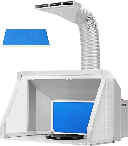 VIVOHOME Kit de cabina de aerosol portátil con 3 luces LED giratoria y manguera de filtro para modelo pastel manualidades uñas juguete