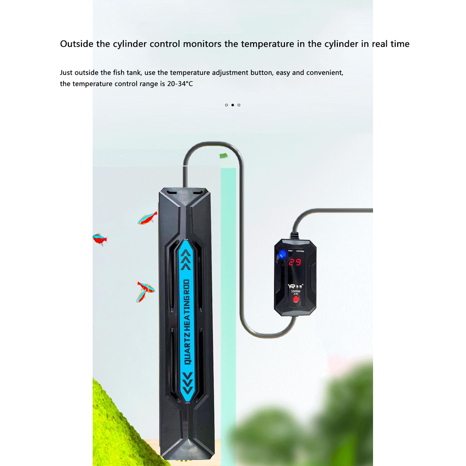 Asta riscaldante per Acquario per Acquario Riscaldatore Automatico a Temperatura costante a Prova di Esplosione Piccola Asta riscaldante, 200 W (50 W)