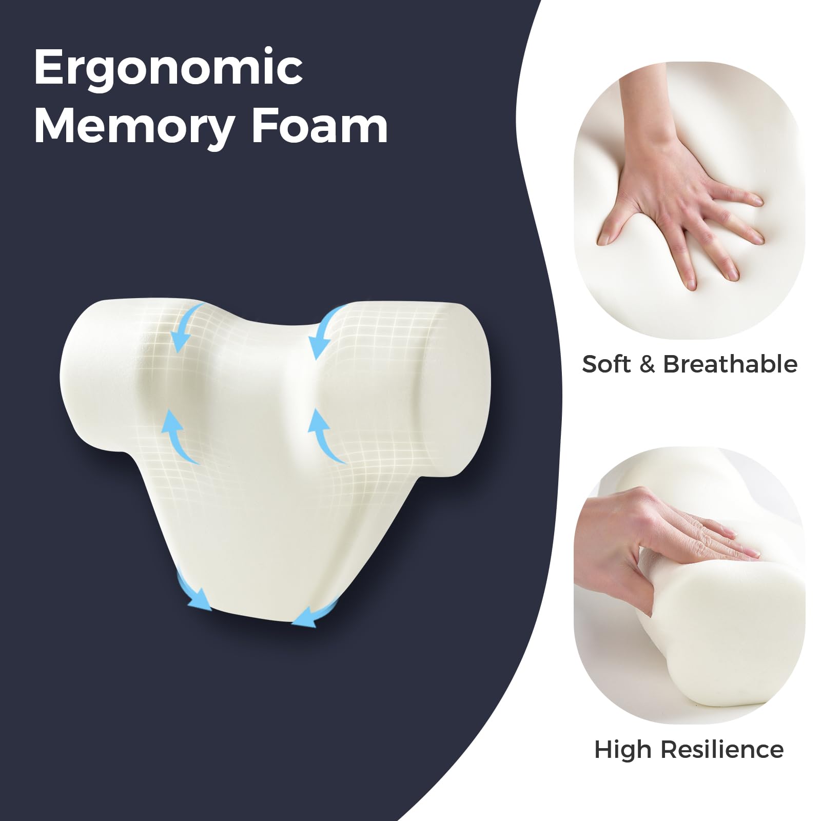 Coverado Car Headrest Pillow Ergonomic Memory Foam Car Neck Pillow for Driving Seat with Adjustable Strap Soft PU — view 4