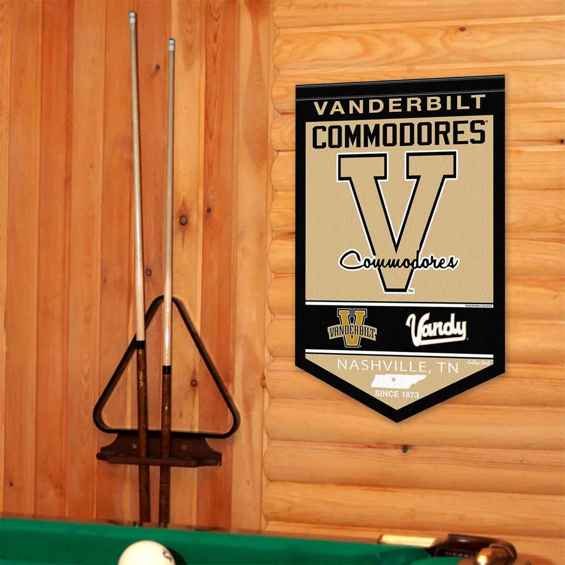 College Flags & Banners Co. Vanderbilt Commodores Heritage History Banner Pennant