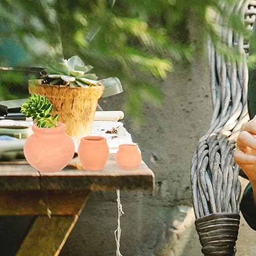 Miniatura 4 de Macetas de terracota para casa de muñecas, maceta de barro, cerámica y cuarto de bebé, macetas de cactus suculentas en miniatura para 9 uds